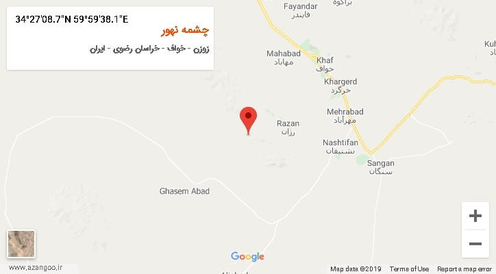 روستای چشمه نهور بر روی نقشه