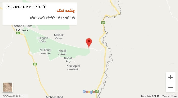 روستای چشمه نمک بر روی نقشه