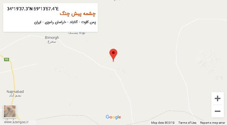 روستای چشمه پیش چنگ بر روی نقشه