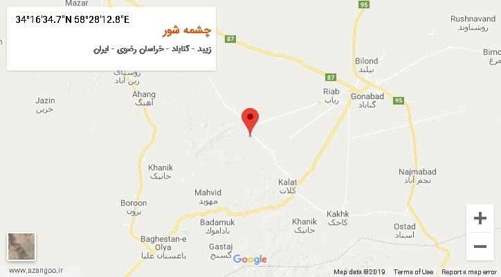 روستای چشمه شور بر روی نقشه