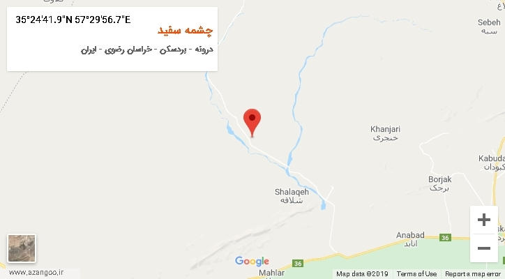 روستای چشمه سفید بر روی نقشه
