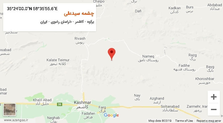 روستای چشمه سیدعلی بر روی نقشه
