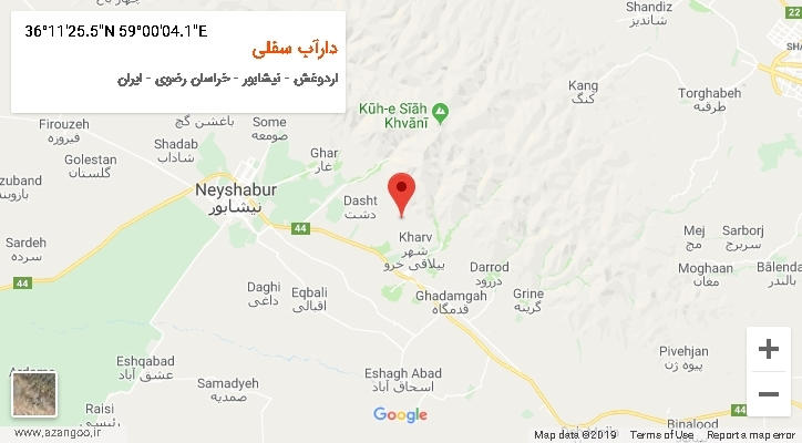 روستای دارآب سفلی بر روی نقشه