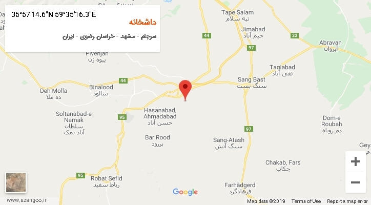 روستای داشخانه بر روی نقشه