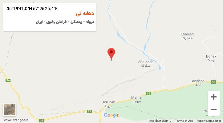 روستای دهانه نی بر روی نقشه