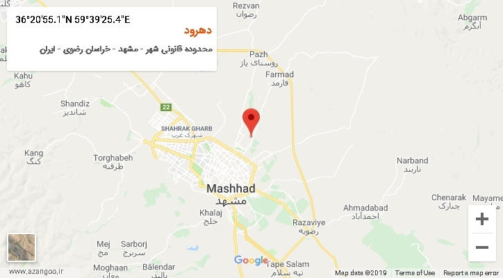 روستای دهرود بر روی نقشه