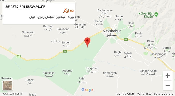 روستای ده زرگر بر روی نقشه