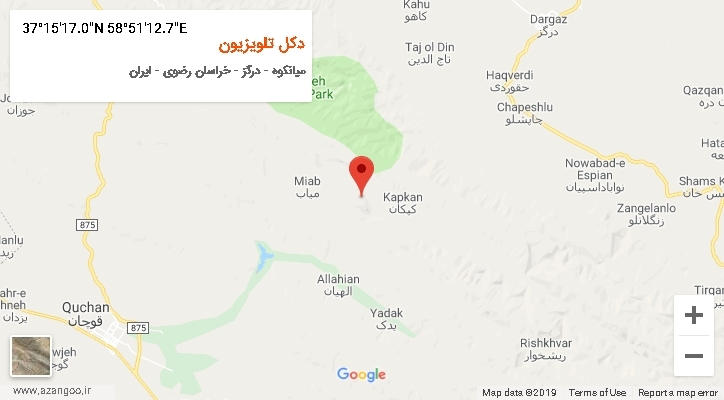 روستای دکل تلویزیون بر روی نقشه