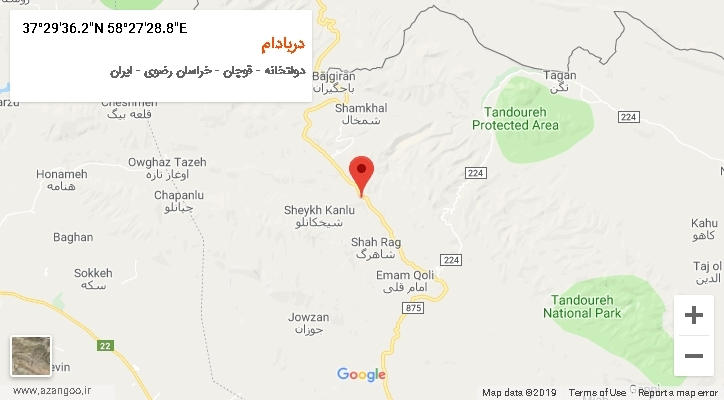 روستای دربادام بر روی نقشه