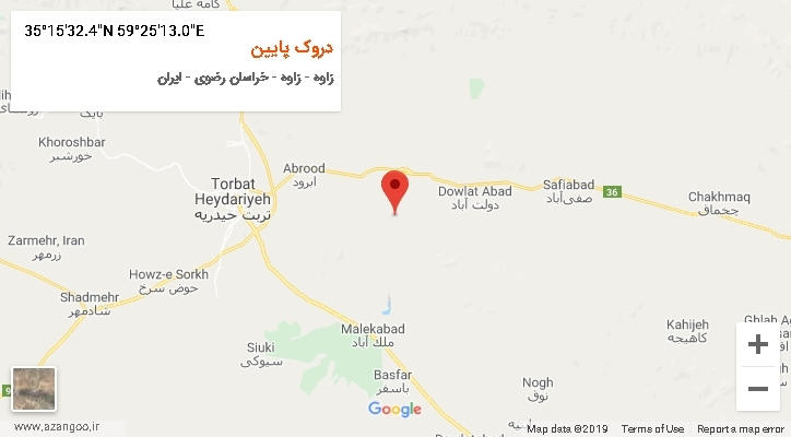 روستای دروک پایین بر روی نقشه