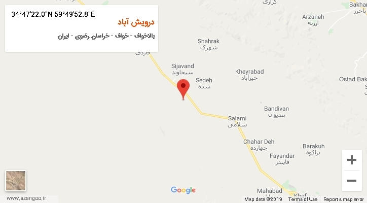 روستای درویش آباد بر روی نقشه