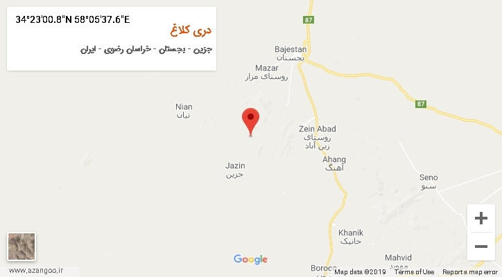 روستای دری کلاغ بر روی نقشه