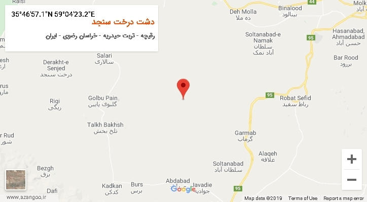 روستای دشت درخت سنجد بر روی نقشه