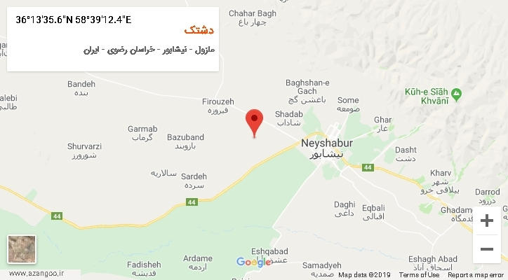 روستای دشتک بر روی نقشه