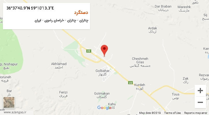 روستای دستگرد بر روی نقشه