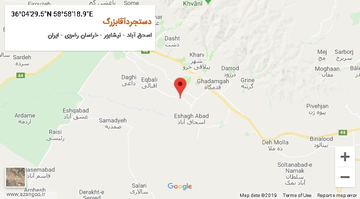 روستای دستجردآقابزرگ بر روی نقشه