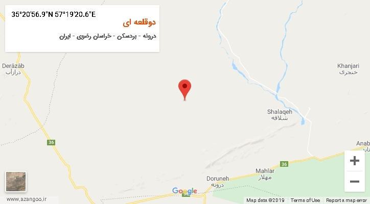 روستای دوقلعه ای بر روی نقشه