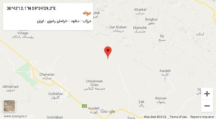 روستای دوله بر روی نقشه