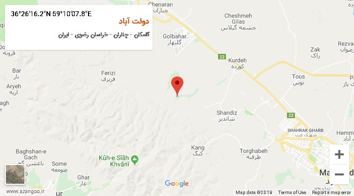 روستای دولت آباد بر روی نقشه