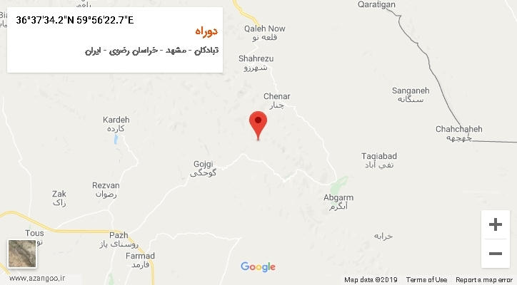 روستای دوراه بر روی نقشه