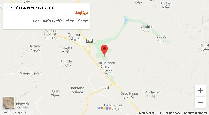 روستای دیزاوند بر روی نقشه