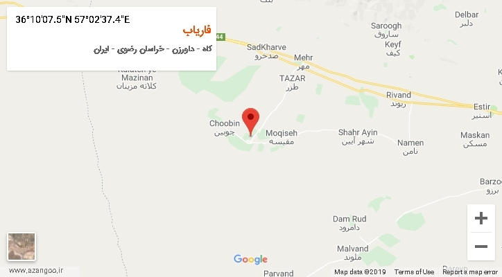 روستای فاریاب بر روی نقشه