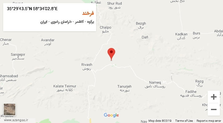 روستای فرخند بر روی نقشه