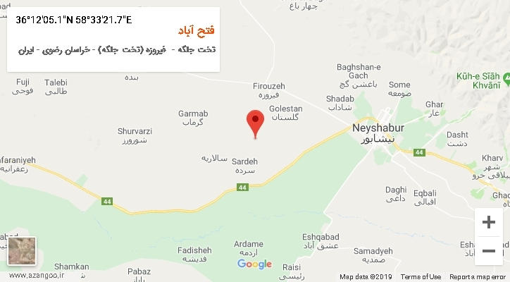 روستای فتح آباد بر روی نقشه