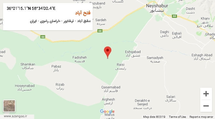 روستای فتح آباد بر روی نقشه
