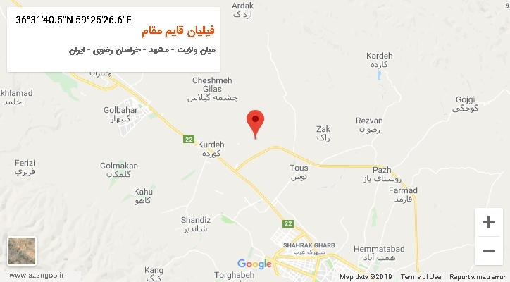 روستای فیلیان قایم مقام بر روی نقشه