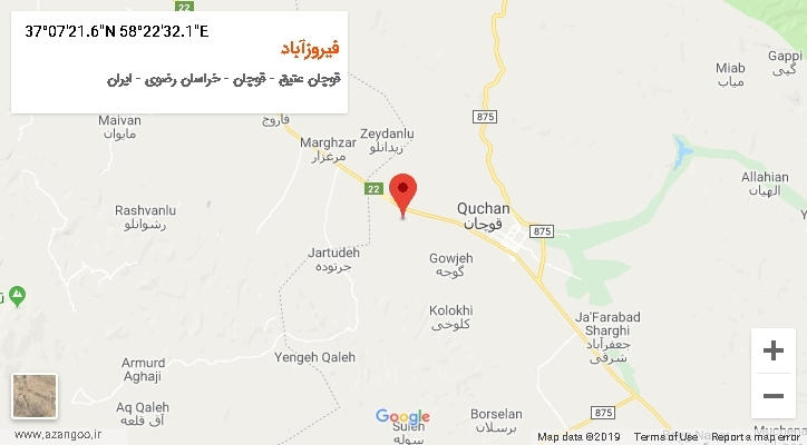 روستای فیروزآباد بر روی نقشه