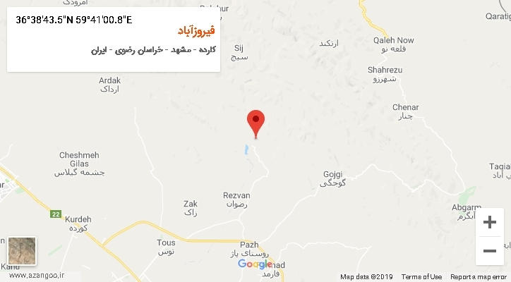روستای فیروزآباد بر روی نقشه