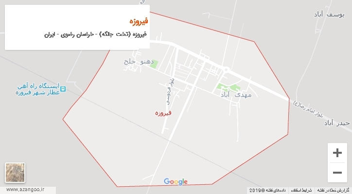 دهستان فیروزه بر روی نقشه