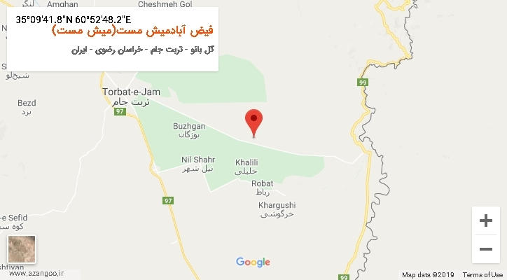 روستای فیض آبادمیش مست(میش مست) بر روی نقشه