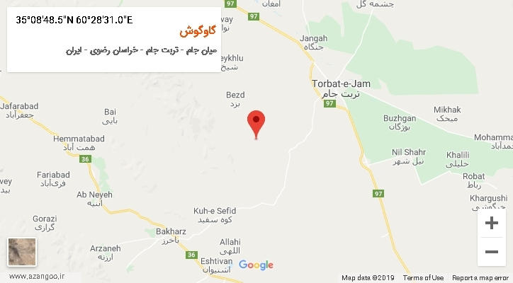 روستای گاوگوش بر روی نقشه