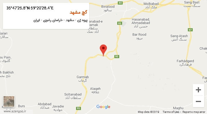 روستای گچ مشهد بر روی نقشه