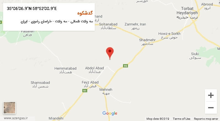 روستای گدشکوه بر روی نقشه