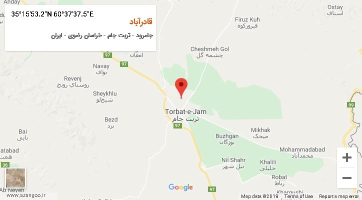 روستای قادرآباد بر روی نقشه