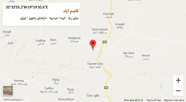 روستای قاسم آباد بر روی نقشه