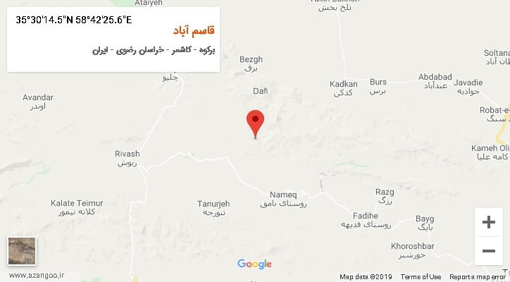 روستای قاسم آباد بر روی نقشه