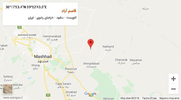 روستای قاسم آباد بر روی نقشه