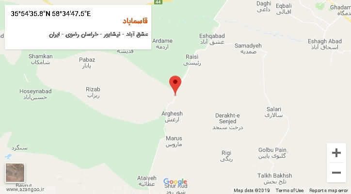 روستای قاسماباد بر روی نقشه