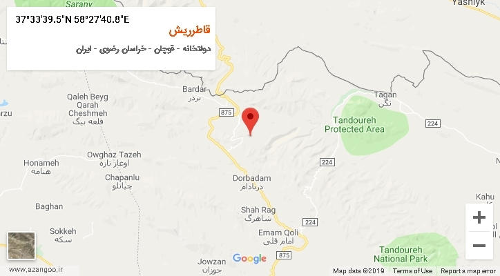 روستای قاطرریش بر روی نقشه