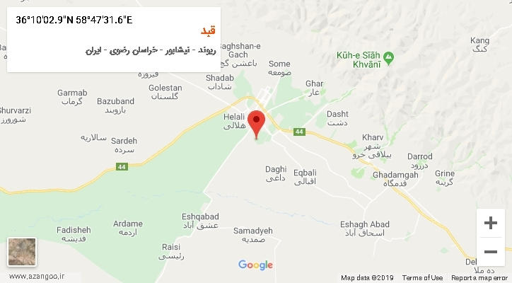 روستای قبد بر روی نقشه