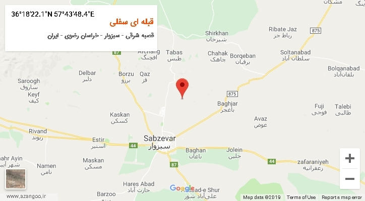 روستای قبله ای سفلی بر روی نقشه