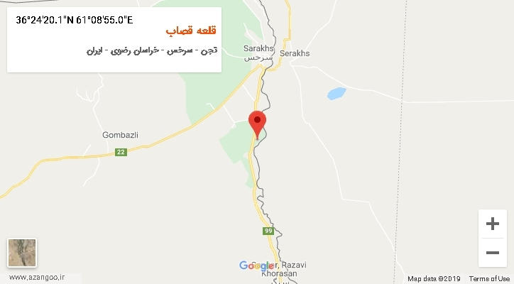 روستای قلعه قصاب بر روی نقشه