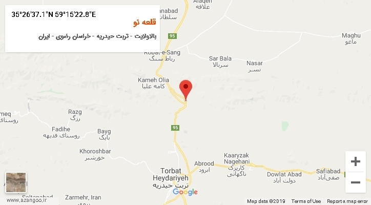 روستای قلعه نو بر روی نقشه