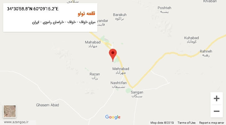 روستای قلعه نواو بر روی نقشه