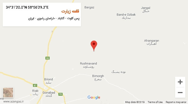 روستای قلعه زیارت بر روی نقشه
