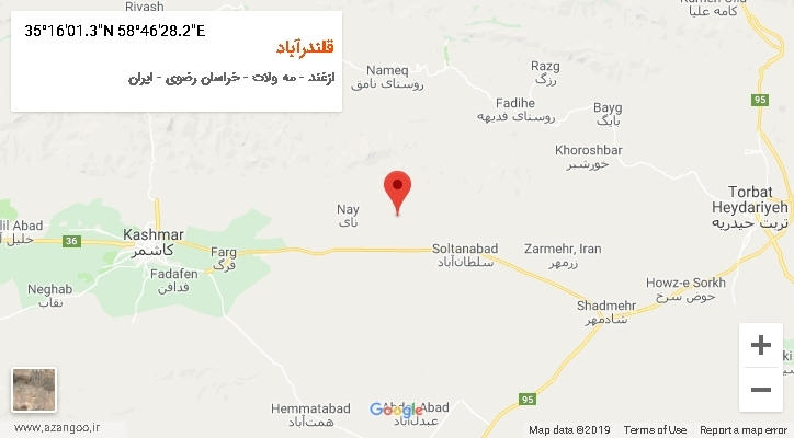 روستای قلندرآباد بر روی نقشه